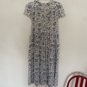Christy Dawn “Dawn” Midi Dress in Blue and White